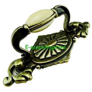 Vintage Style Ceramic Alloy Drawer Cupboards Knobs Pull Handle