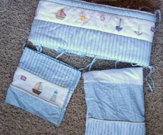 Lot 3 Koala Baby Crib Bumper Bed Skirt Valance Boats