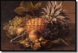 Jensen Fruit Kitchen Tumbled Marble Mural Backsplash