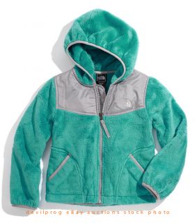 NORTH FACE Toddler Girls OSO Fleece Hooded Jacket Kokomo Green Size 3T