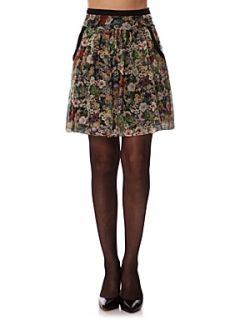 Kookai Floral silk chiffon skirt Multi Coloured   