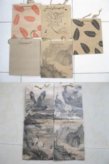140 Assorted Kraft Paper Gift Shopping Bags 16x13 5cm