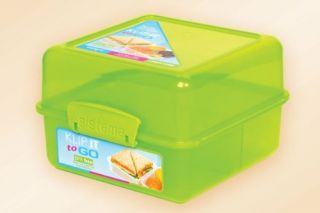 Sistema Klip It Lunch Cube Food Storage Container Blue Pink Green