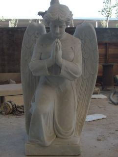 White Marble Praying Angel Garden Statue