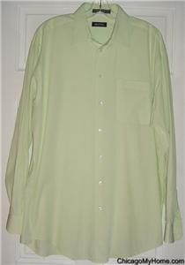 Nautica Mens Lime Green Button Down Pocket Shirt 16 35