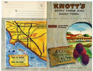 Knotts Berry Farm Ghost Town Gift Catalog Menu Booklet Park Map 1957