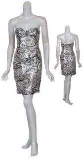 Kurt Thomas Metallic Zebra Print Silk Party Dress 4 New