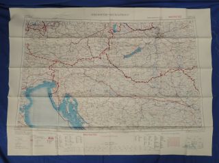 RAF Vintage SilkEscape Map of Krakow Budapest Trieste