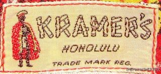 Men Vintage 50s Kramers Pineapple Palm Hawaiian Shirt S