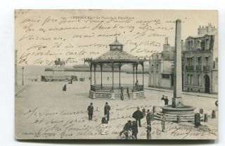 Cherbourg La Place de La Republique 1906 Used Postcard