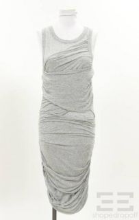 Light Grey Jersey Ruched Sleeveless Dress Size Medium