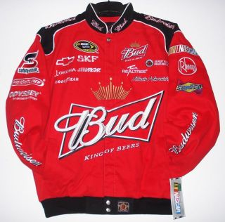 Size L NASCAR Kevin Harvick Bud Budweiser Red Embroidered Cotton