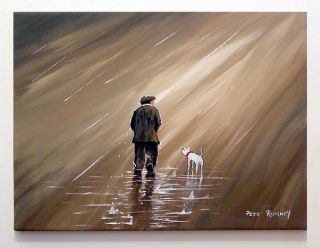 Pete Rumney Art Original Artwork Waking in The Rain Gadgy Style with