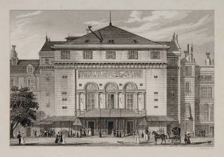 1831 Theatre de La Porte Saint Martin Paris Engraving