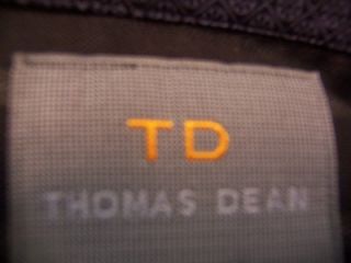 Thomas Dean L/S Shirt Brown Pane Print w/ Contrasting Cuffs Mens M