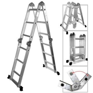 New 12 5 Multi Purpose Ladder Aluminum Adjustable Folding Step