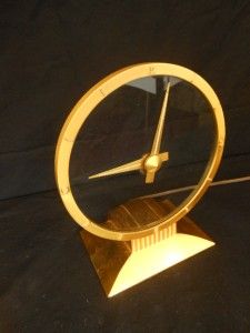 Jefferson Golden Hour Mystery Clock Art Deco 1950s Atomic Mid Century