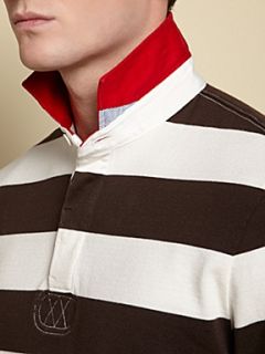 Howick Scholar block stripe long sleeve rugby Brown   