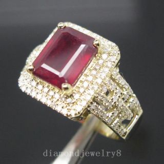 Natural Brilliant Diamond Blood Ruby Ring 4 52ct Solid 14k 585 Gold