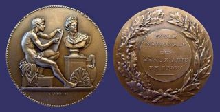 Nationale des Beaux Arts de Dijon, Art Nouveau Medal by Jean Lagrange