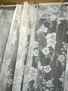 Panels Vintage Victorian French Country Chic Net Floral Lace Drapes