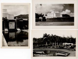 Photo Postcards of the L.D.S. Hawaiian Temple in Laie, Oahu, Hawaii