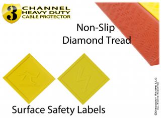 guard includes a non slip diamond tread and safety labels on the lid