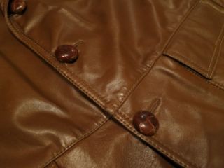 Vtg 70s Lakeland Mens Brown Leather Fight Club Mod Blazer Spy Jacket