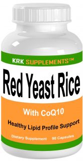 Bottle Red Yeast Rice 1200mg Serving Co Q 10 Coenzyme Q10 30mg KRK