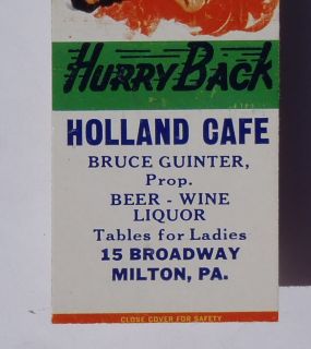 Pinup Holland Cafe Bruce Guinter Table for Ladies Milton PA