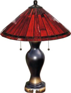 Art Nouveau Red Tiffany Chinois Table Lamp