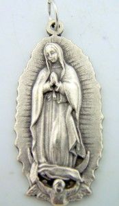 New Our Lady of Guadalupe Pendant Charm Medal Silver Gild Patron of