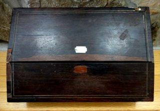 1867 Signed Antique Victorian Travelling Writing Lap Desk w MOP