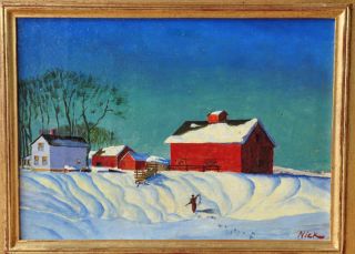 Nichols Dale w 1904 1995 Farm Landscape Oil Painting
