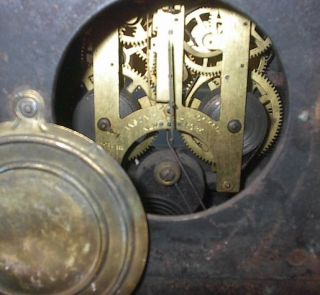 Ansonia Mantle Clock Antique Shelf Case Metal