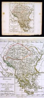 1795 Delamarche Map Greece Hungary Transylvania Romania Bulgaria