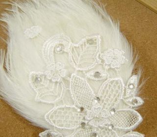 Bridal Feather White Fascinator Rhinestone Headpiece Hair Clip BA142