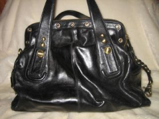Kate Landry Black Leather Fur Handbag Very Nice Purse