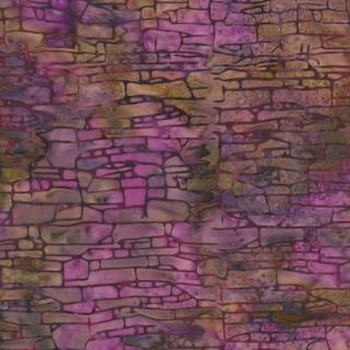 Stacked Stones Landscape Batik Fabric in Purples Browns