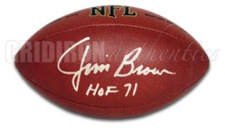 Jim Brown Auto RARE Wilson Football w HOF 71 Insc GA