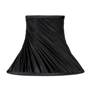 New 15 5 in Wide Bell Shaped Lamp Shade Black Faux Silk Fabric Laura