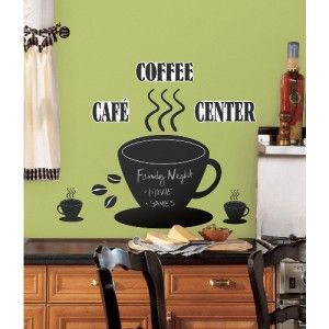 New Large Coffee Cup Chalkboard Wall Decals Kitchen Stickers Black