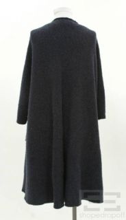 Lana Bilzerian Blue Black Wool Zip Front Coat