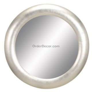 Large 32 Round Silver Wall Mirror Modern Contemporary