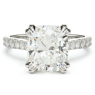 83 G VS2 Cushion Cut Diamond Engagement Ring Plat