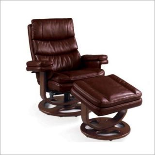 Lane Furniture Ciao Leather Recliner and Ottoman in Mahogany