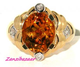 Laura Ramsey 14k Yellow Gold Citrine Diamond Designer Ring