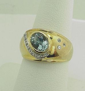 Stunning Estate Laura Ramsey Aquamarine Diamond Ring
