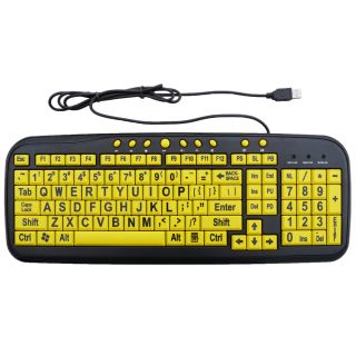 DSi Ezsee Big Font Large Print USB Yellow Key Keyboard