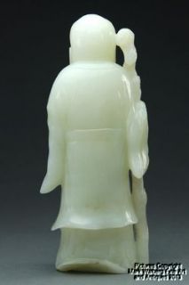 Nephrite White Jade Figure of Shou Lau Longevity 19th Century